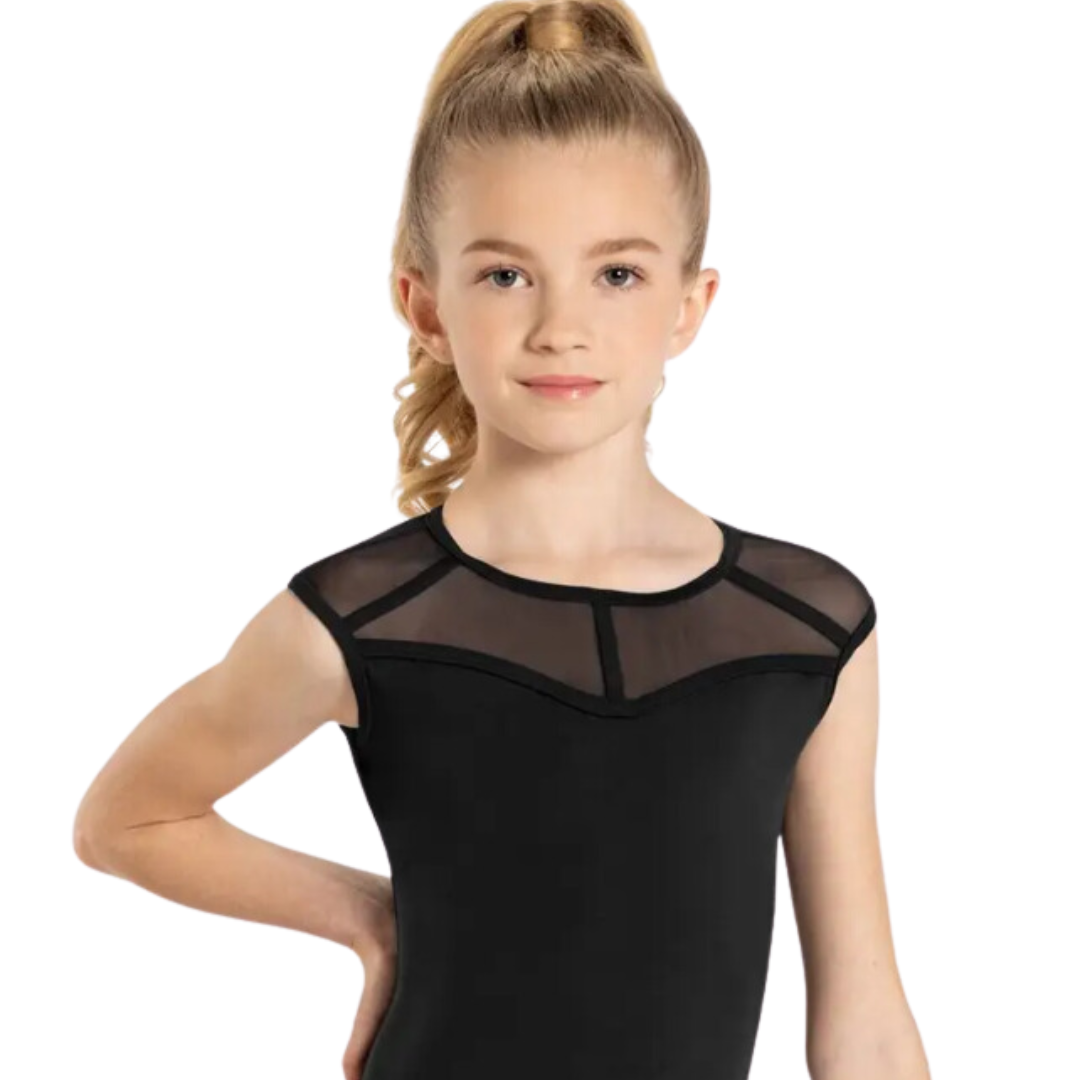 Caged Mesh Cap Sleeve Leotard