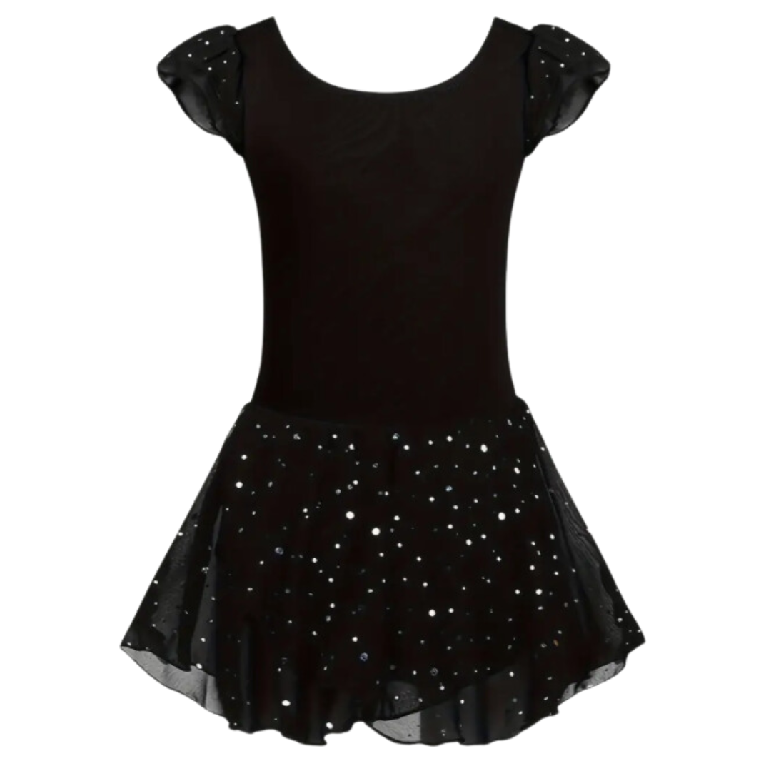 Sequin Cap Sleeve Skirted Leotard