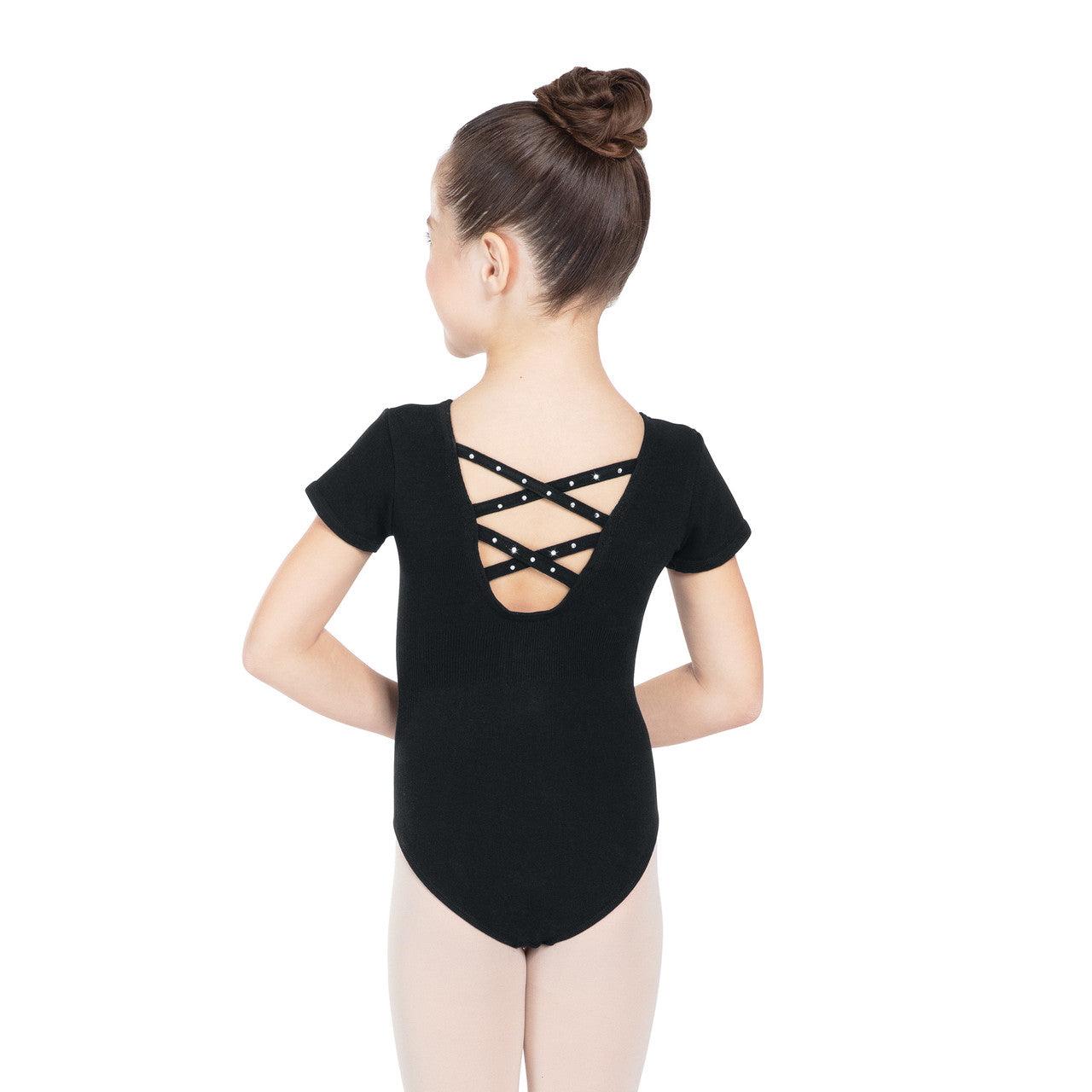 Seamless Rhinestone Criss Cross Back Leotard
