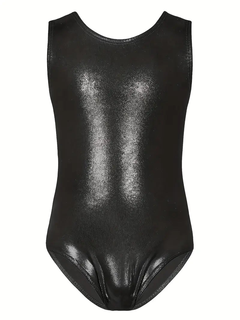 Solid Black Metallic Bodysuit