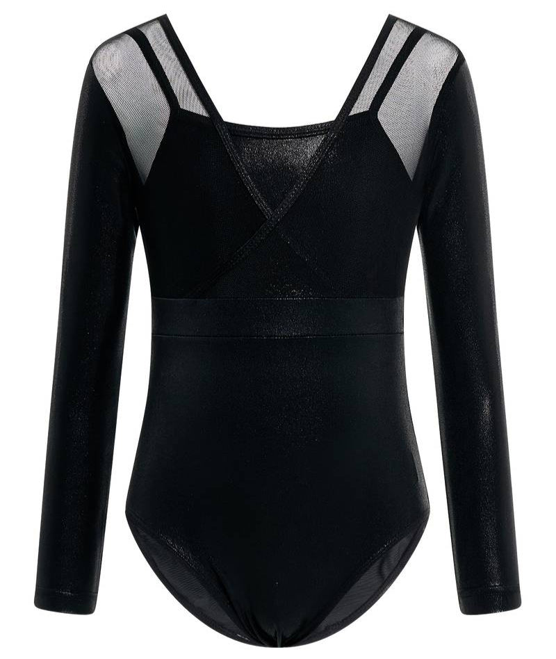 Metallic Mesh V-Neck Leotard