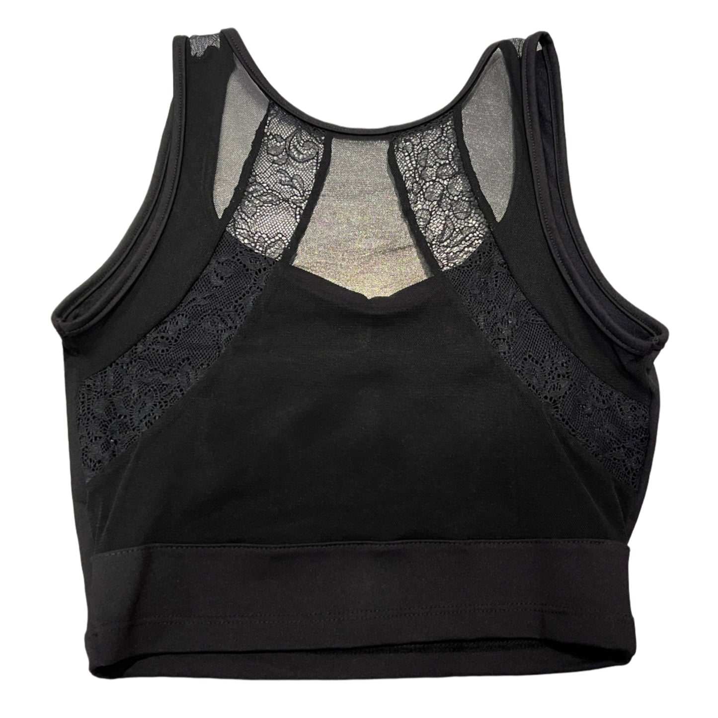 Black Mesh Back Crop