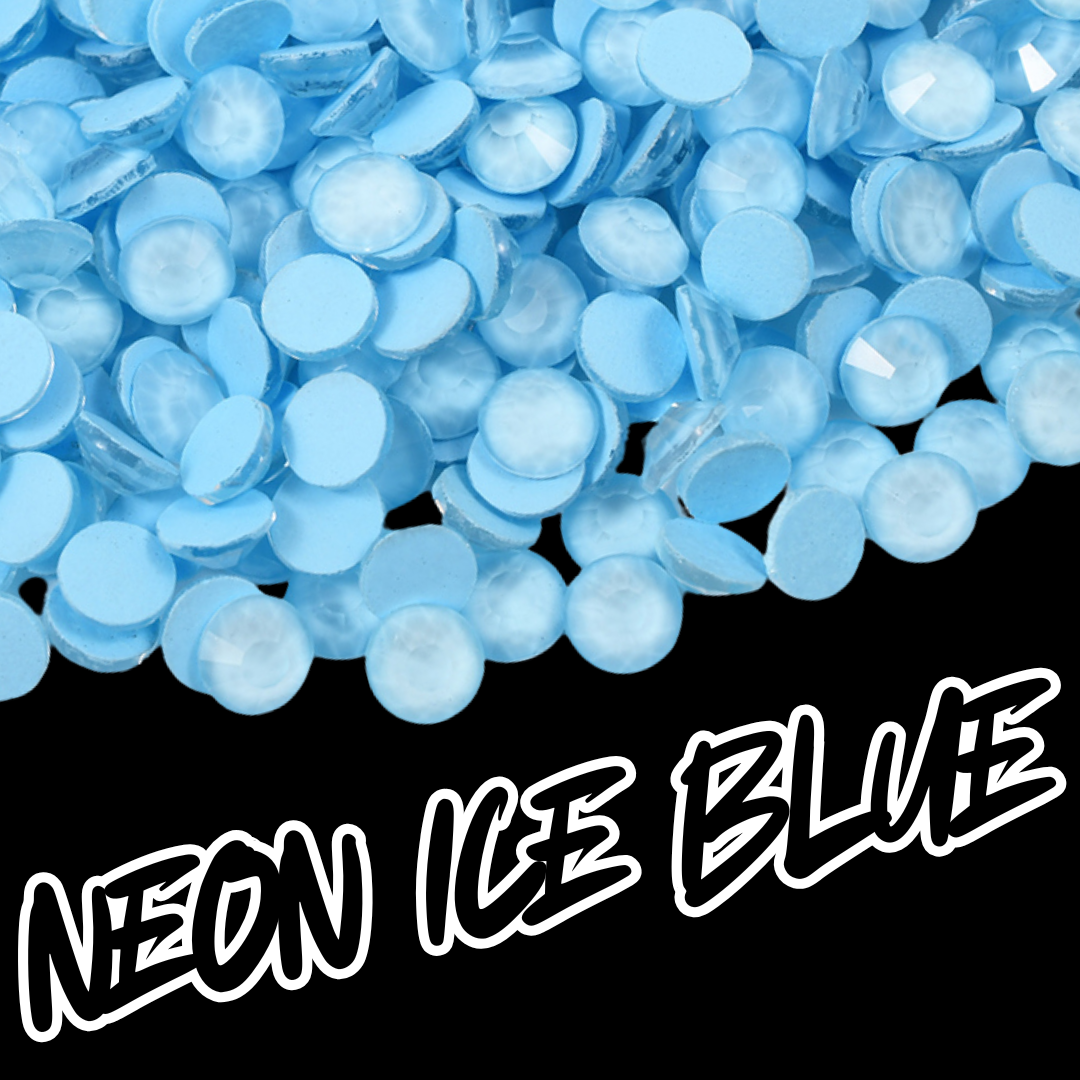 198 Neon Ice Blue - Premium Rhinestones
