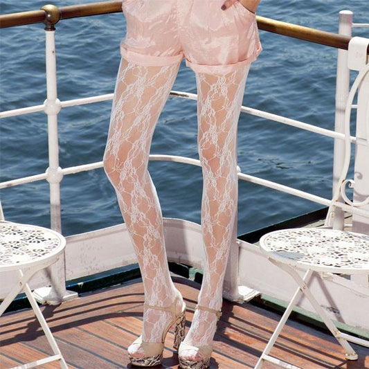 White Lace Stay Up Stocking