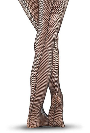 Fishnet Tights with Rhinestone Backseam