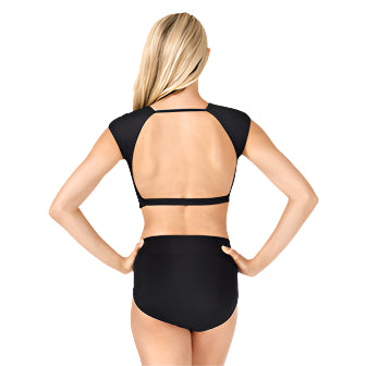 Body Wrappers Cap Sleeve Crop Top