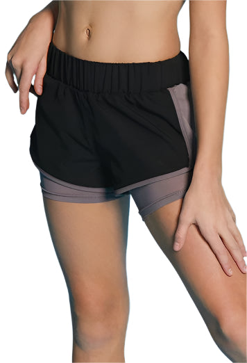 Buy online high quality Ivy Sky - Ella Layered Shorts (Storm) - The Movement Boutique - Kelowna