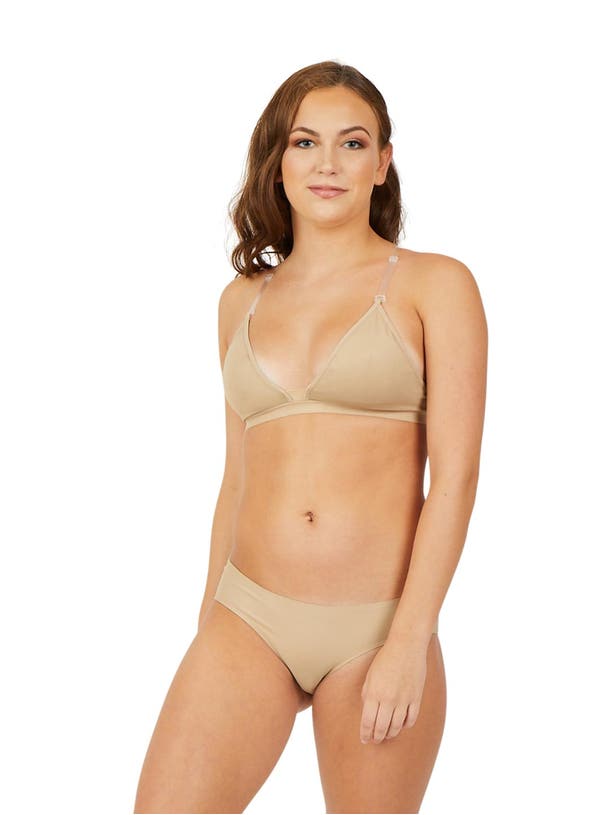 Capezio Deep Plunge Clear Back Bra