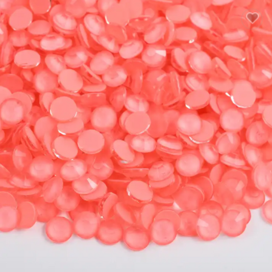 127 Neon Coral Pink - Premium Glass Crystal Flatback Rhinestones