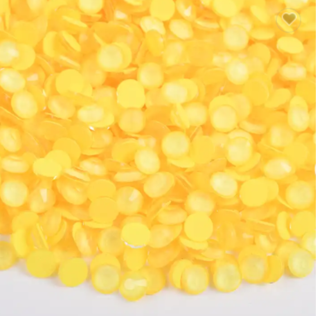 129 Neon Solid Yellow - Premium Glass Crystal Flatback Rhinestones