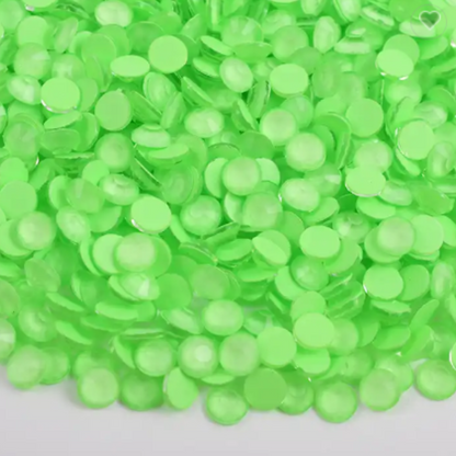 130 Neon Solid Green - Premium Rhinestones