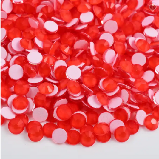 132 Neon Red - Premium Glass Crystal Flatback Rhinestones