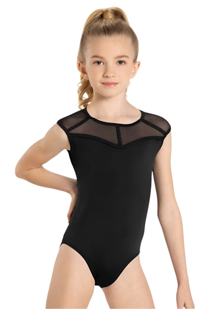Caged Mesh Cap Sleeve Leotard