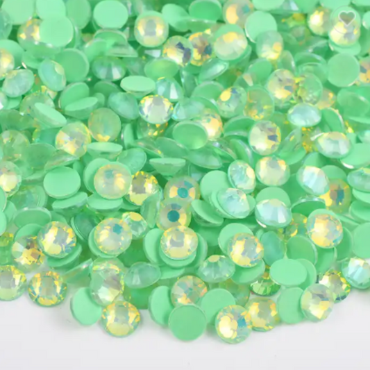 143 Luminous Green Opal - Premium Glass Crystal Flatback Rhinestones