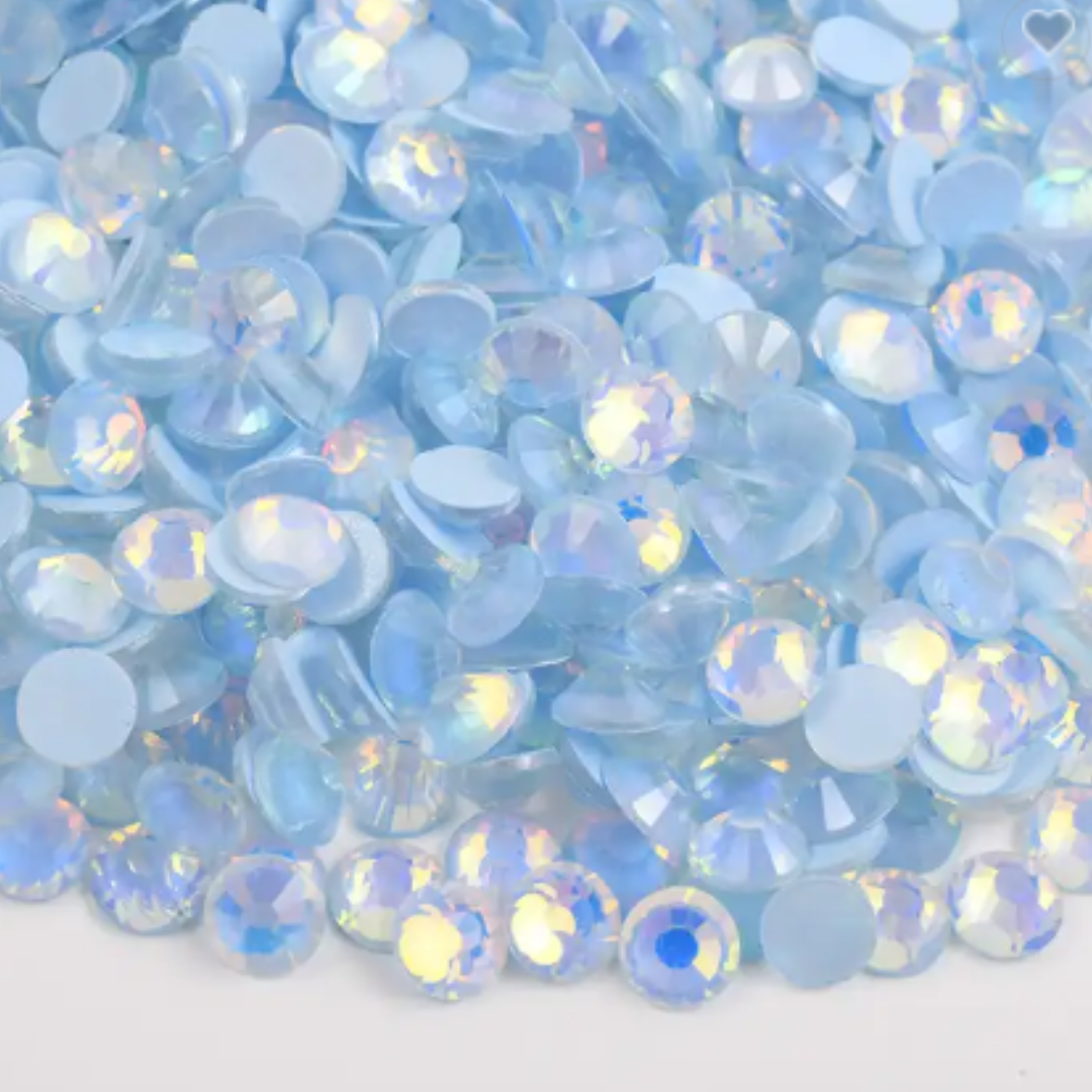 144 Luminous Blue Opal - Premium Glass Crystal Flatback Rhinestones