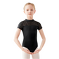 Girls Black Lace Sleeve Leotard