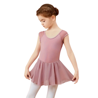 Girls Cap Sleeve Skirted Leotard