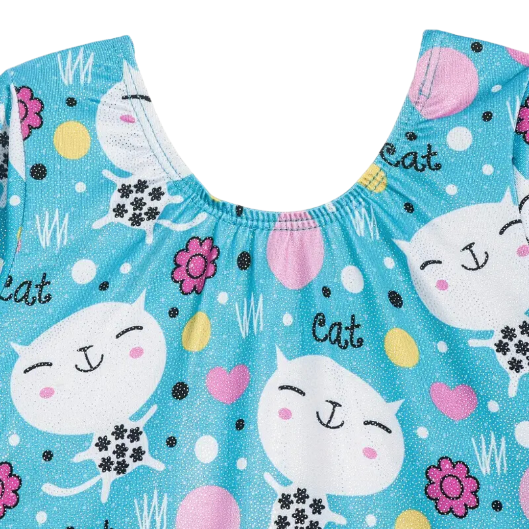 Girls Cartoon Cat Gymnastics Suit