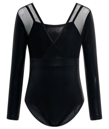 Metallic Mesh V-Neck Leotard