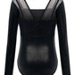 Metallic Mesh V-Neck Leotard