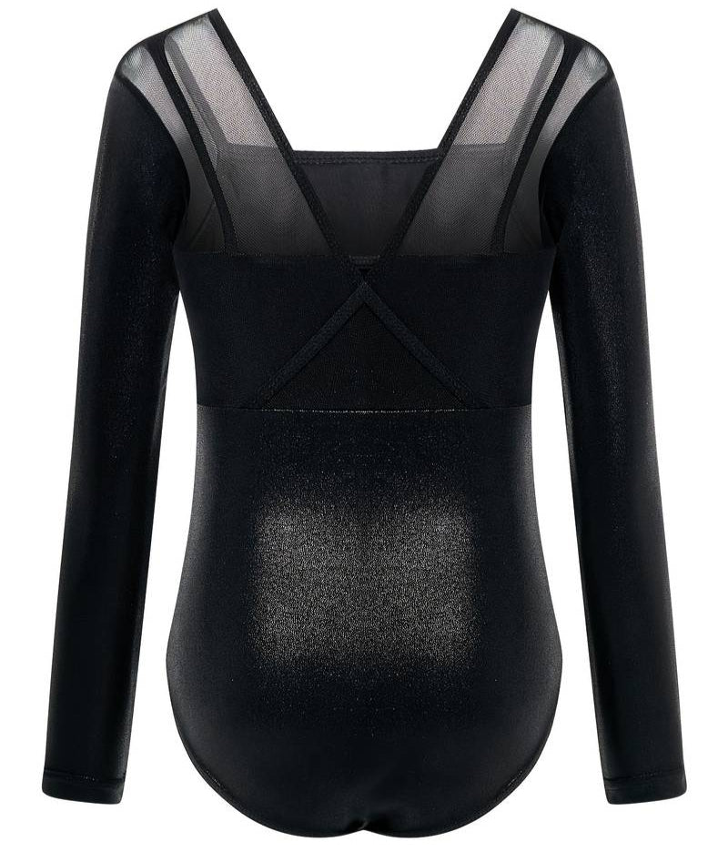 Metallic Mesh V-Neck Leotard