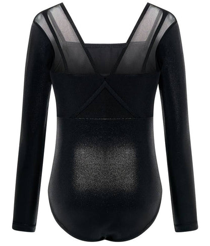 Metallic Mesh V-Neck Leotard