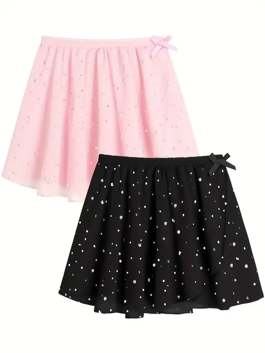 Elastic Waist Sequin Ballet Skirt