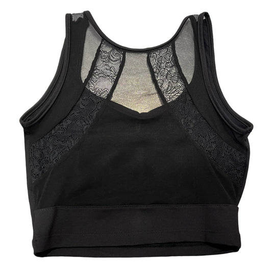 Black Mesh Back Crop