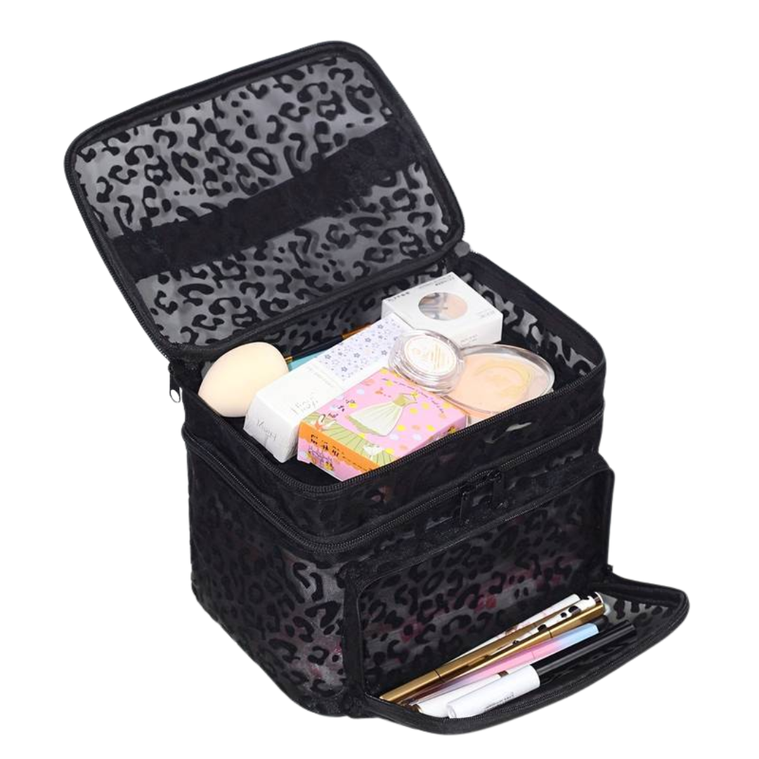 Leopard Print Makeup Bag