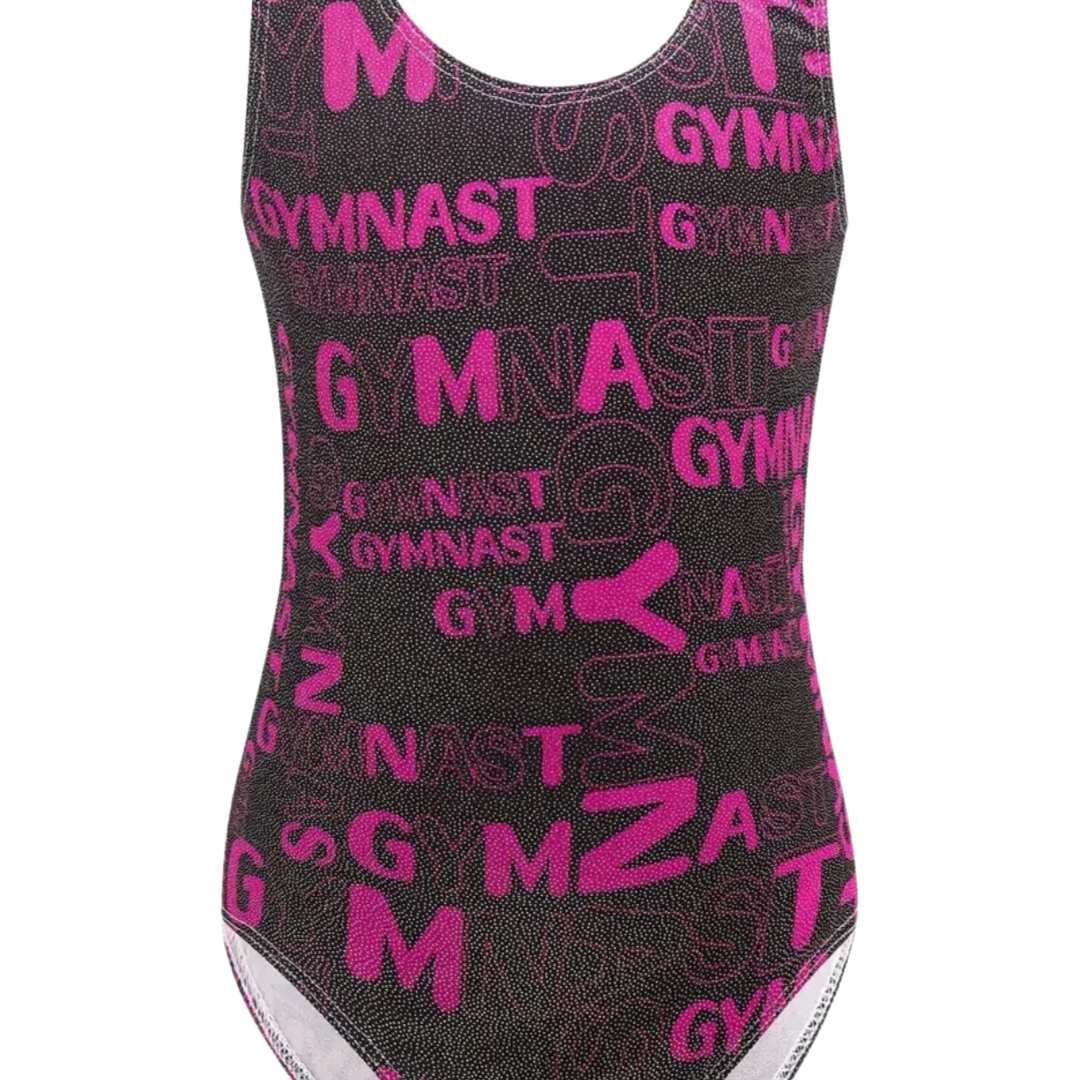 Girls Letter Pattern Gymnastics Leotard