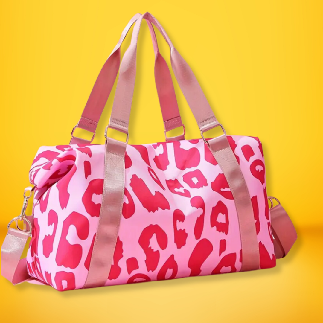 Pink Leopard Print Duffle