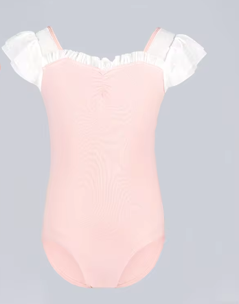 Pink Ruffle Neck Children's Leotard