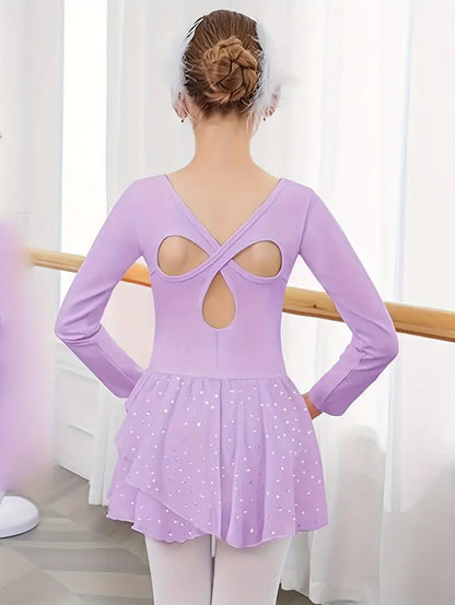 Butterfly Back Sequin Skirted Leotard