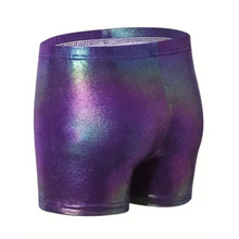 Load image into Gallery viewer, Rainbow Dark Metallic Shorts