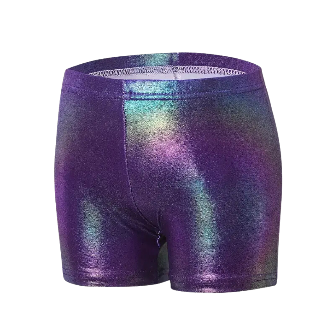 Rainbow Dark Metallic Shorts