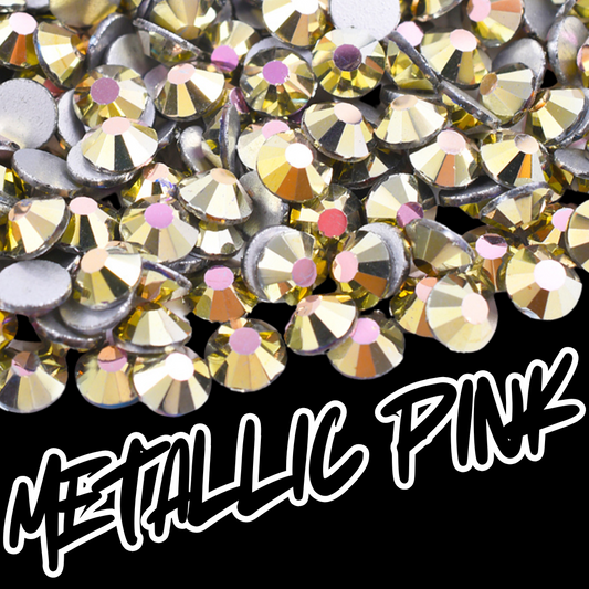 087 Metallic Pink - Premium Rhinestones