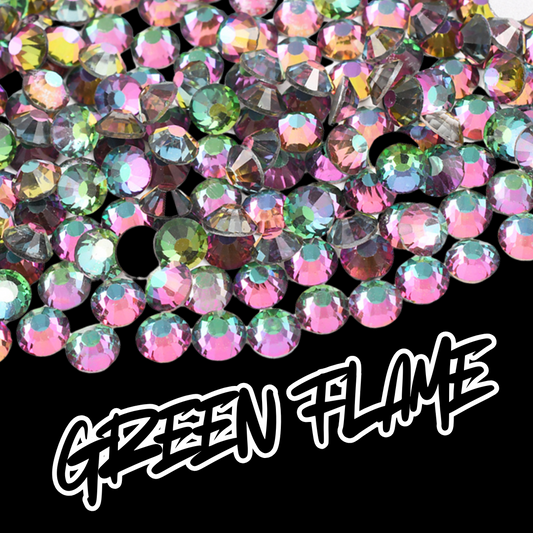 046 Green Flame - Premium Rhinestones