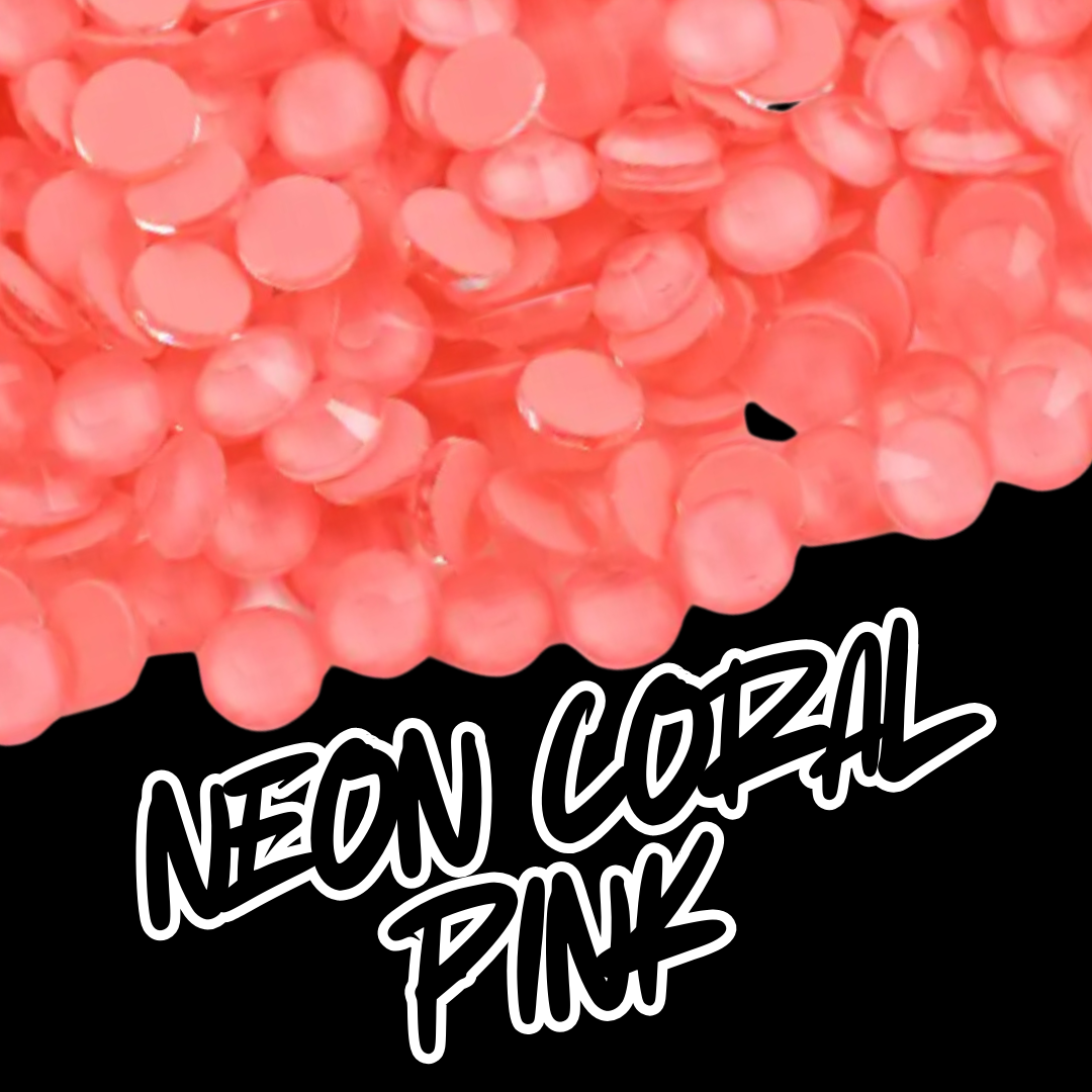 127 Neon Coral Pink - Premium Rhinestones