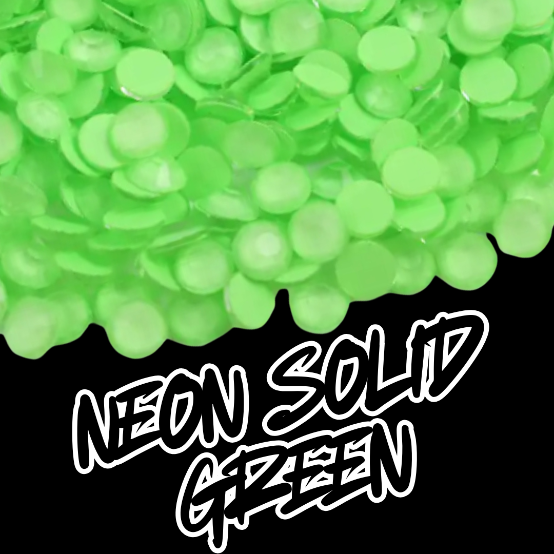 130 Neon Solid Green - Premium Rhinestones