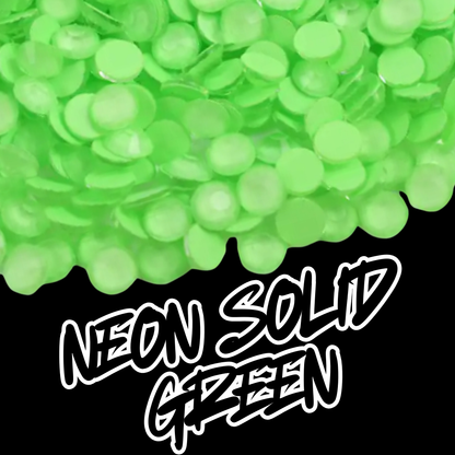 130 Neon Solid Green - Premium Rhinestones