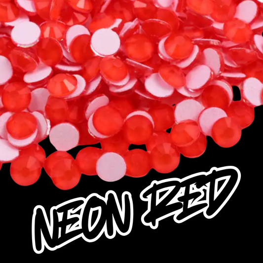 132 Neon Red - Premium Rhinestones