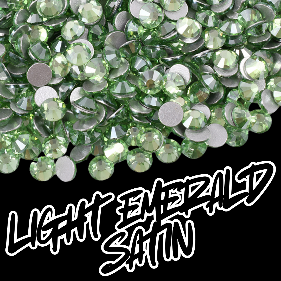 284 Lt.Emerald Satin - Premium Rhinestones