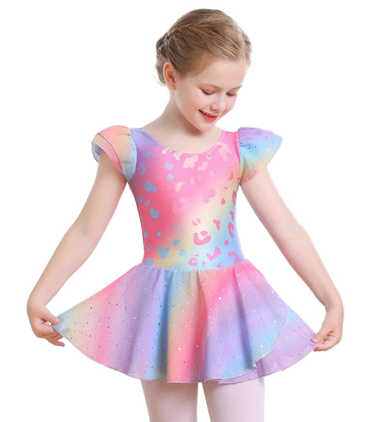 "Rainbow Razzle" Skirted Leotard