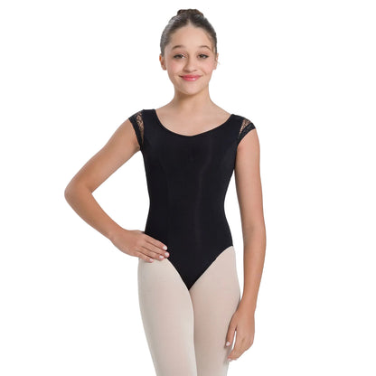 "Fab Deb" Lace Cap Sleeve Leotard