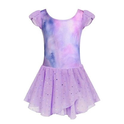 Starry Night Ruffle Trim Skirted Leotard