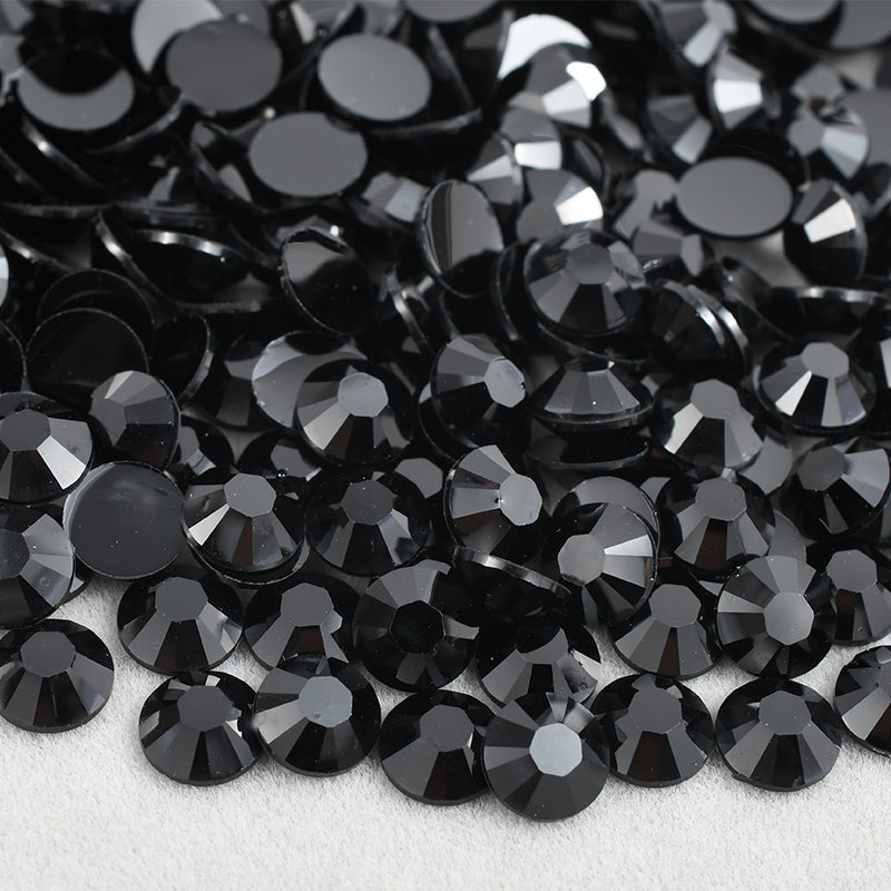 004 Black - Premium Glass Crystal Flatback Rhinestones