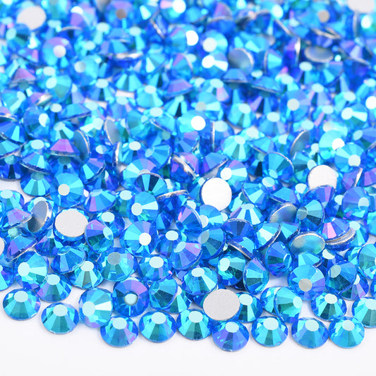 055 Blue Zircon AB - Premium Glass Crystal Flatback Rhinestones