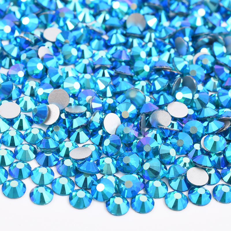 057 Capri Blue AB - Premium Glass Crystal Flatback Rhinestones