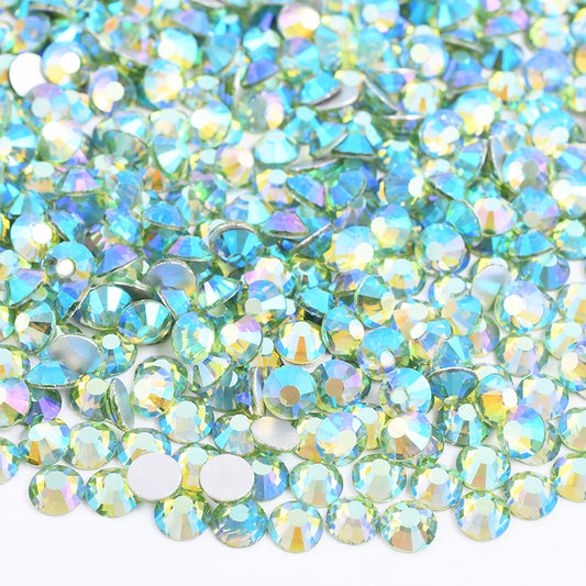 062 Lt. Emerald AB - Premium Glass Crystal Flatback Rhinestones