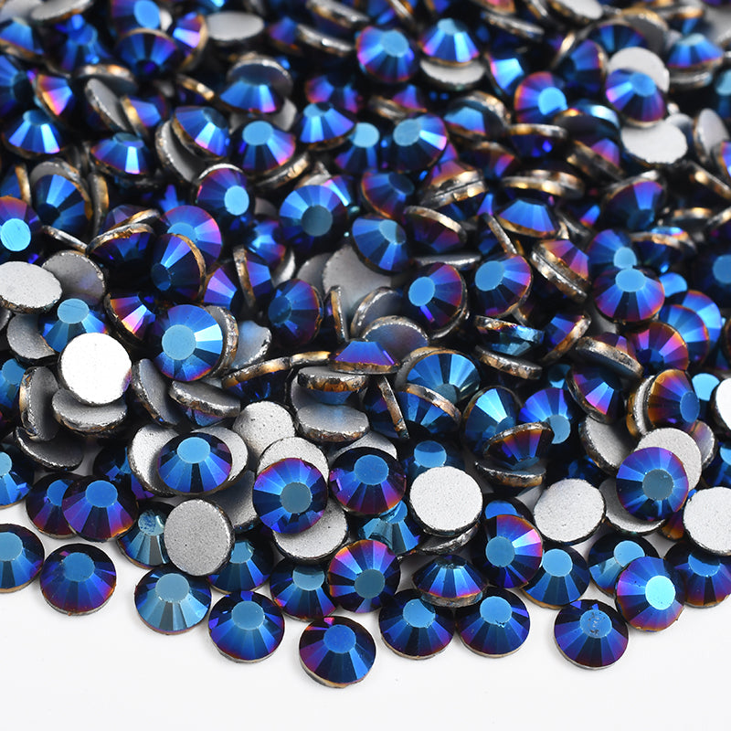085 Metallic Blue - Premium Glass Crystal Flatback Rhinestones